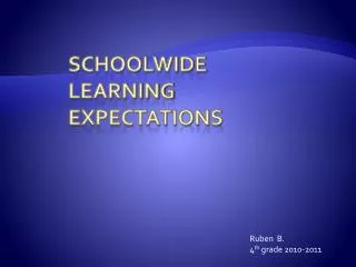 Schoolwide Learning Expectations