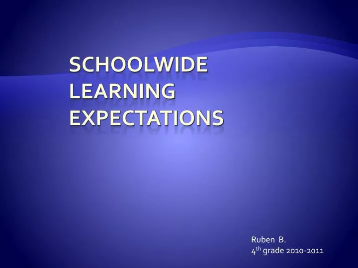 schoolwide learning expectations