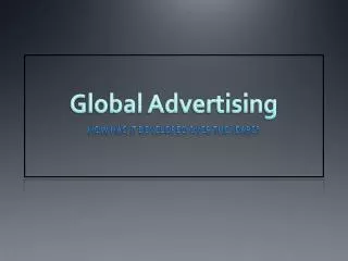 Global Advertising