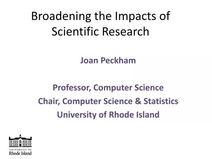 broadening the impacts of scientific research
