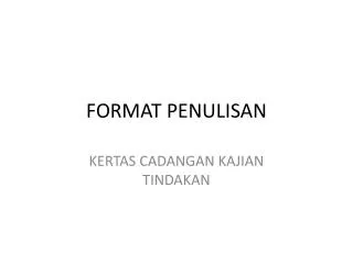 format penulisan