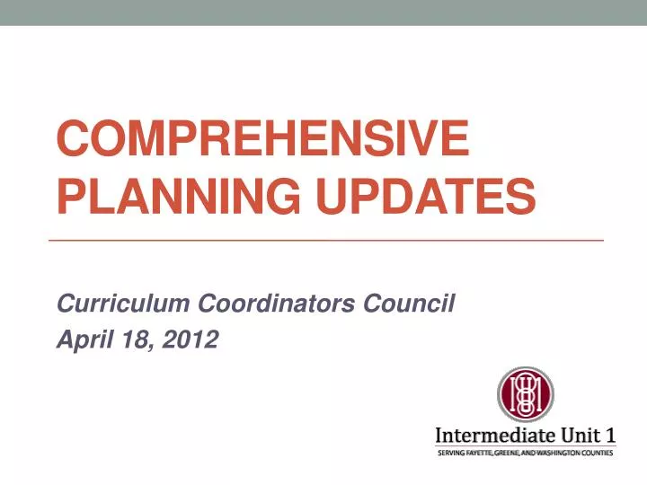 comprehensive planning updates