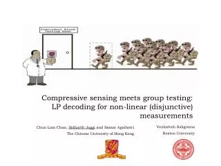 Compressive sensing meets group testing: LP decoding for non-linear (disjunctive) measurements