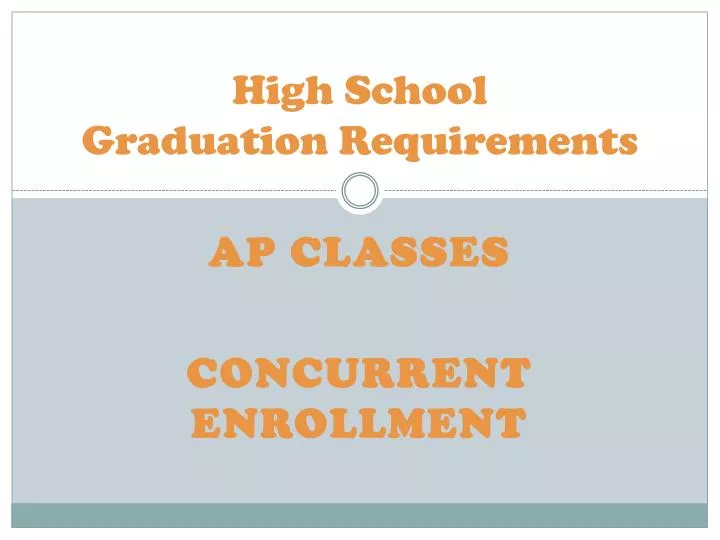 high school graduation requirements