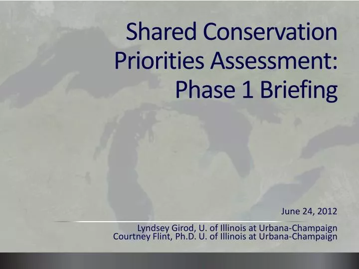 shared conservation priorities assessment phase 1 briefing