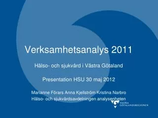 verksamhetsanalys 2011