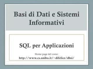 basi di dati e sistemi informativi