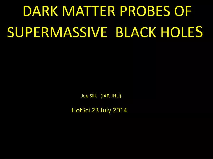 dark matter probes of supermassive black hole s