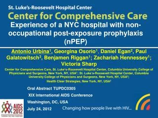 Experience of a NYC hospital with non-occupational post-exposure prophylaxis (nPEP)