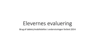 elevernes evaluering