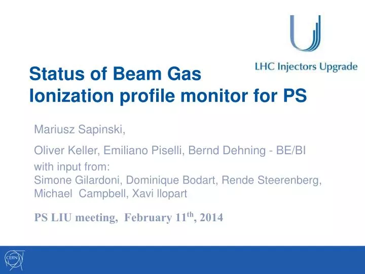 status of beam gas ionization profile monitor for ps