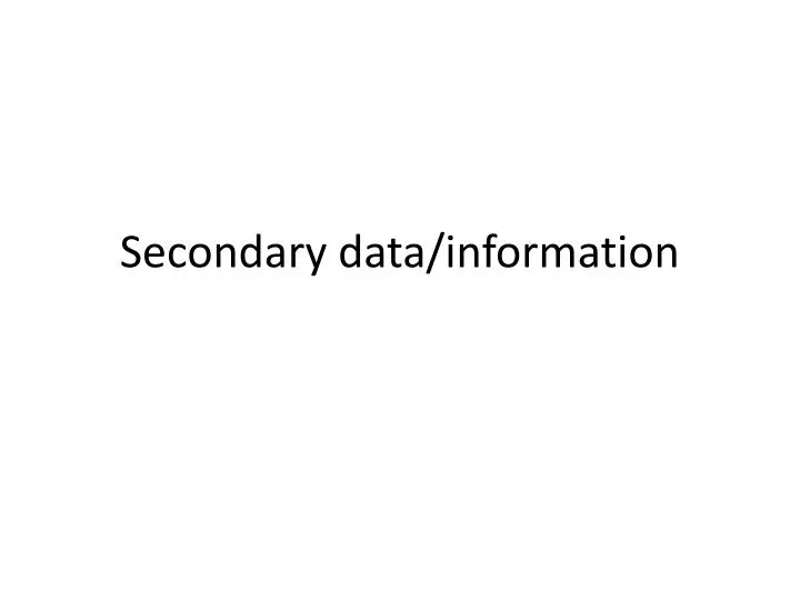 secondary data information