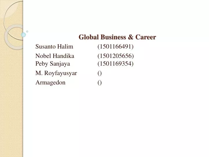 global business career