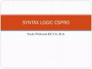syntax logic cspro