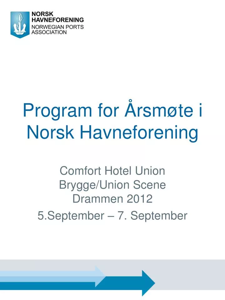 program for rsm te i norsk havneforening