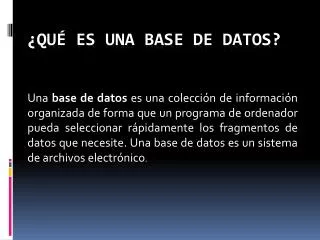 qu es una base de datos