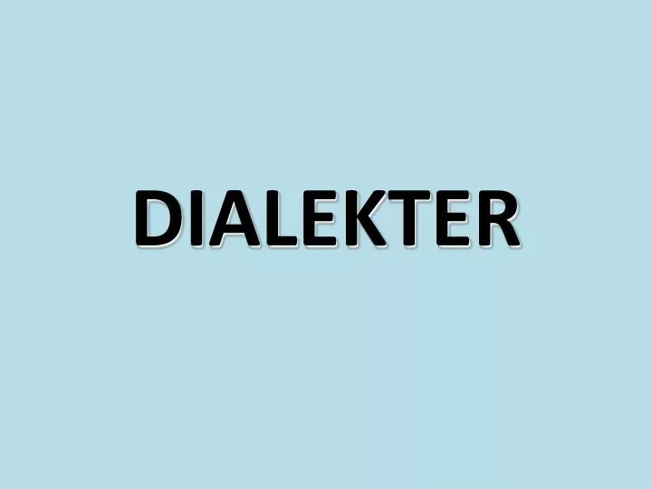 dialekter