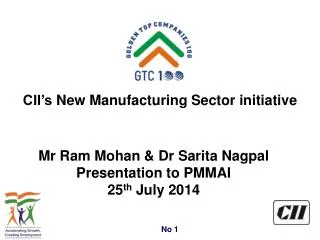 Mr Ram Mohan &amp; Dr Sarita Nagpal Presentation to PMMAI 25 th July 2014