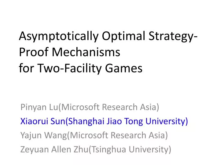 asymptotically optimal strategy proof mechanisms for two facility games