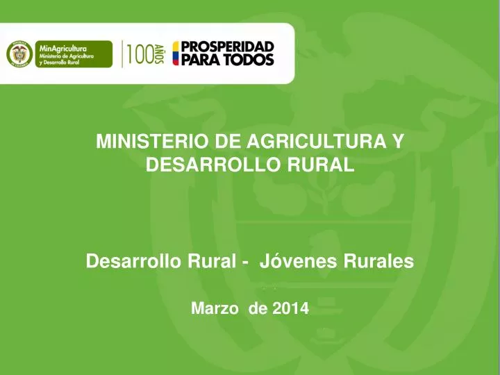 ministerio de agricultura y desarrollo rural
