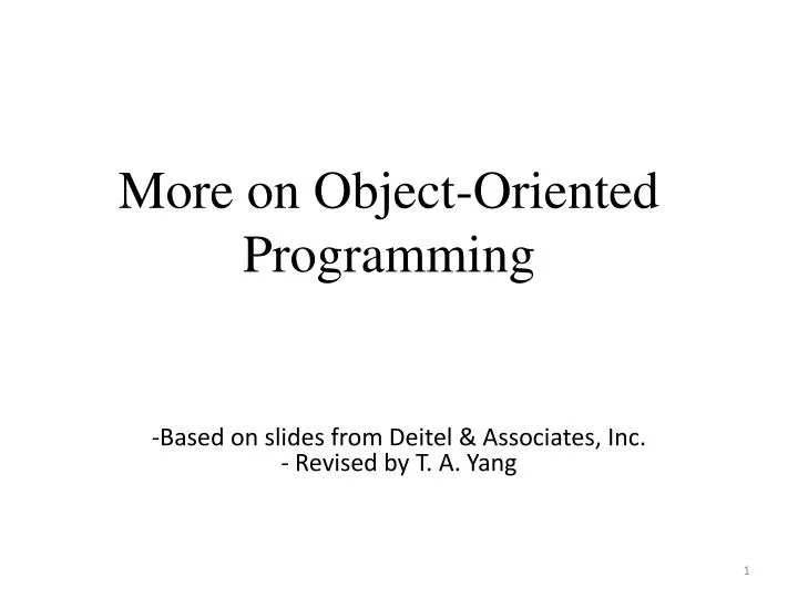 more on object oriented programming