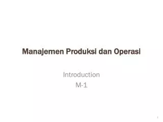manajemen produksi dan operasi