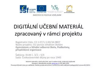 digit ln u ebn materi l zpracovan v r mci projektu