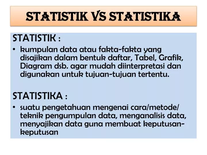statistik vs statistika