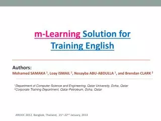 m-Learning Solution for Training English