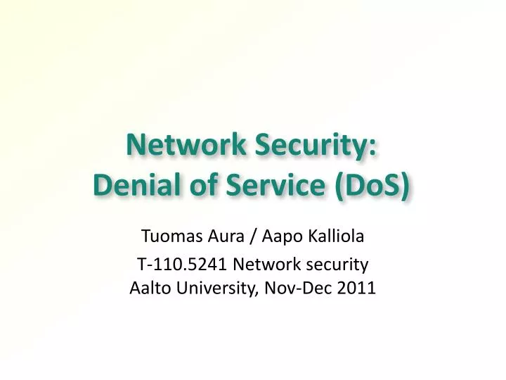 network security denial of service dos