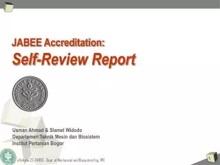 JABEE Accreditation: Self-Review Report