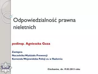 odpowiedzialno prawna nieletnich