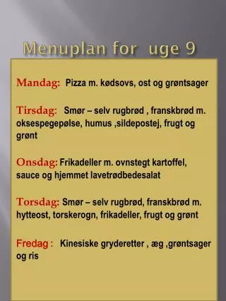 menuplan for uge 9