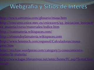 Webgrafia y Sitios de Interés