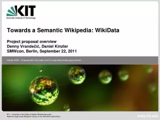 Towards a Semantic Wikipedia: WikiData