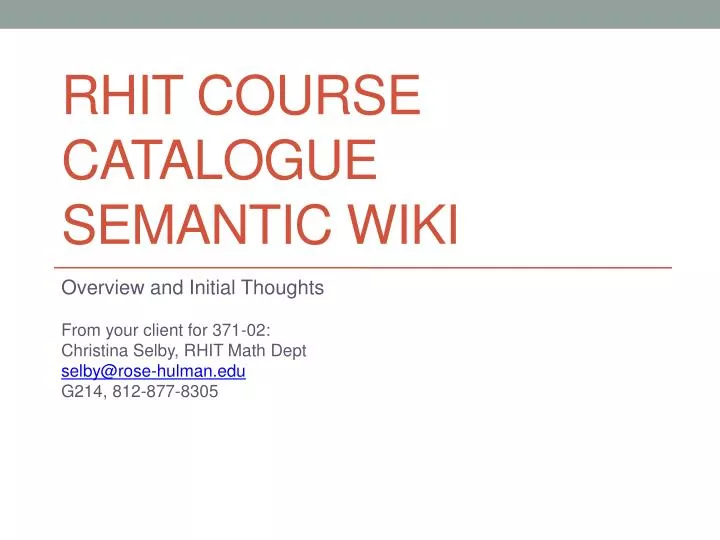 rhit course catalogue semantic wiki