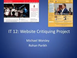 IT 12 : Website Critiquing Project