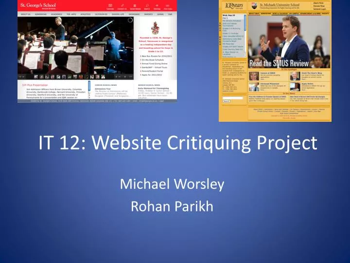 it 12 website critiquing project
