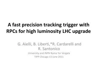 A fast precision tracking trigger with RPCs for high luminosity LHC upgrade