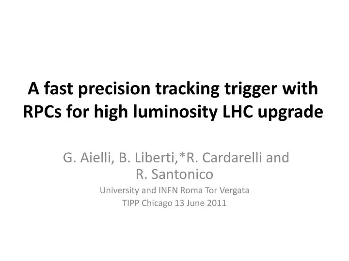 a fast precision tracking trigger with rpcs for high luminosity lhc upgrade