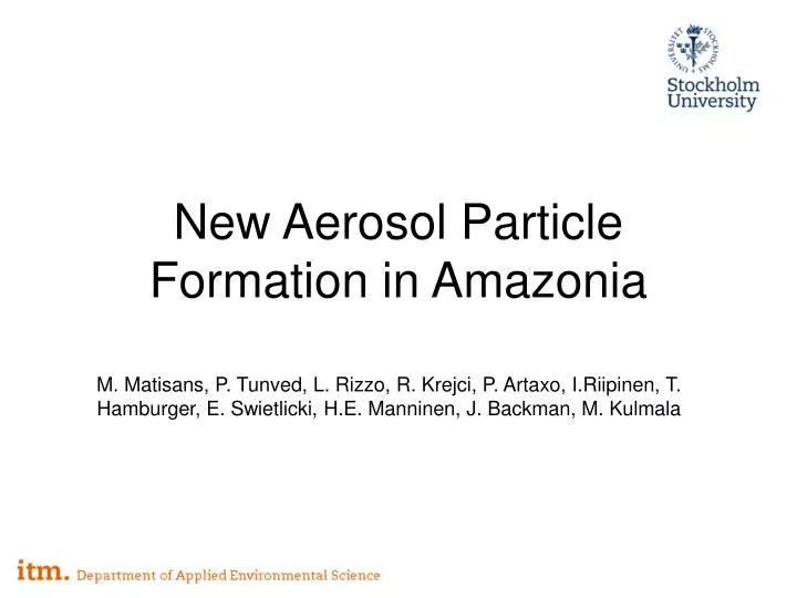 new aerosol particle formation in amazonia