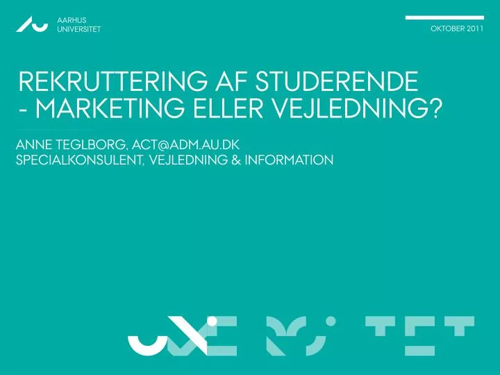rekruttering af studerende marketing eller vejledning