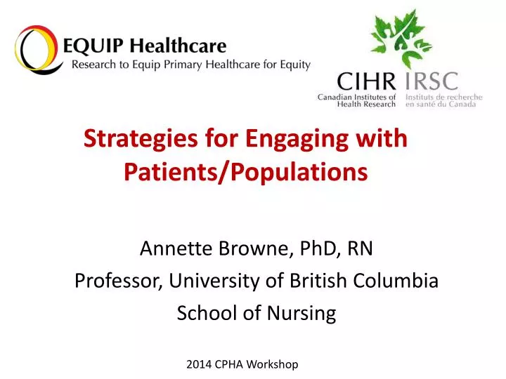 strategies for engaging with patients populations