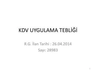 kdv uygulama tebl