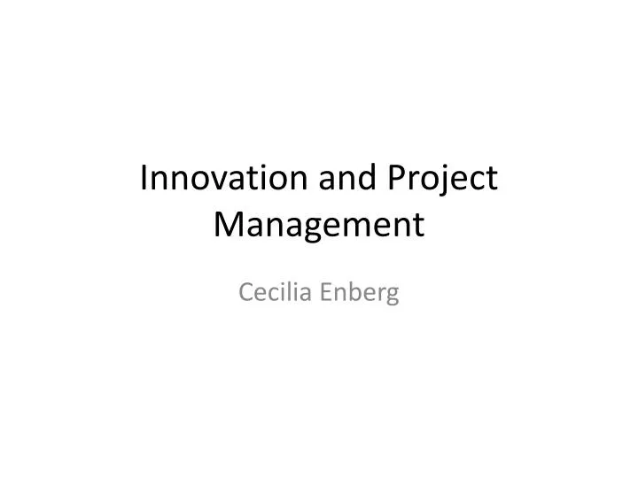 innovation and project management