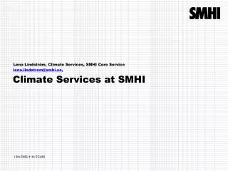 Climate Services at SMHI