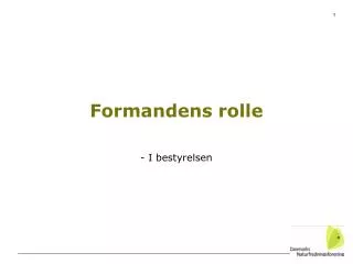 formandens rolle