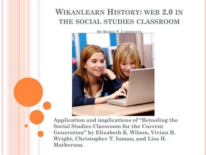 wikanlearn history web 2 0 in the social studies classroom by maria t carroccia