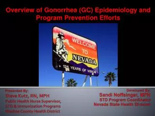 Overview of Gonorrhea (GC) Epidemiology and Program Prevention Efforts