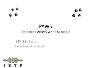 PAWS Protocol to Access White Space DB